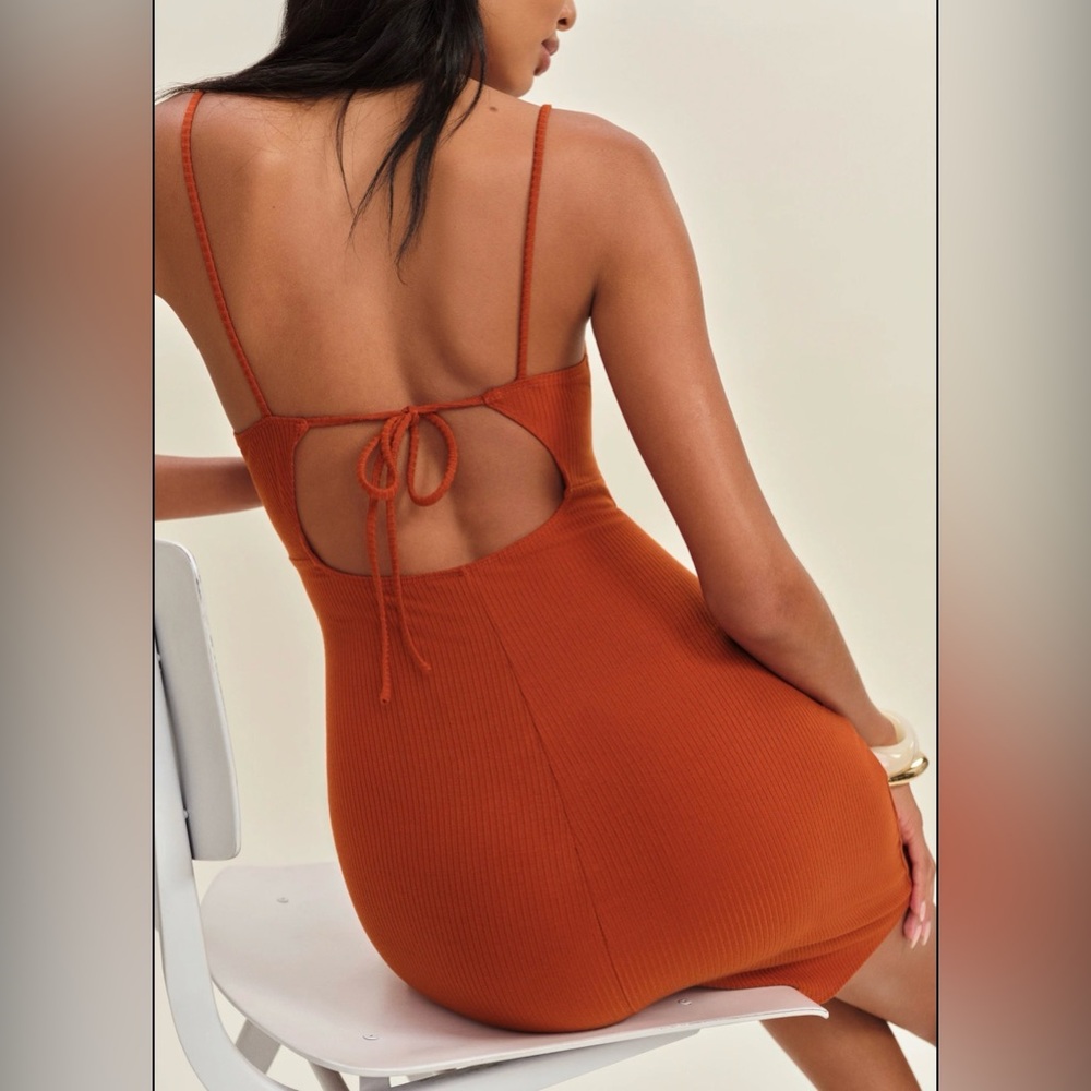 Reformation Artis Knit Dress Orange - Size S